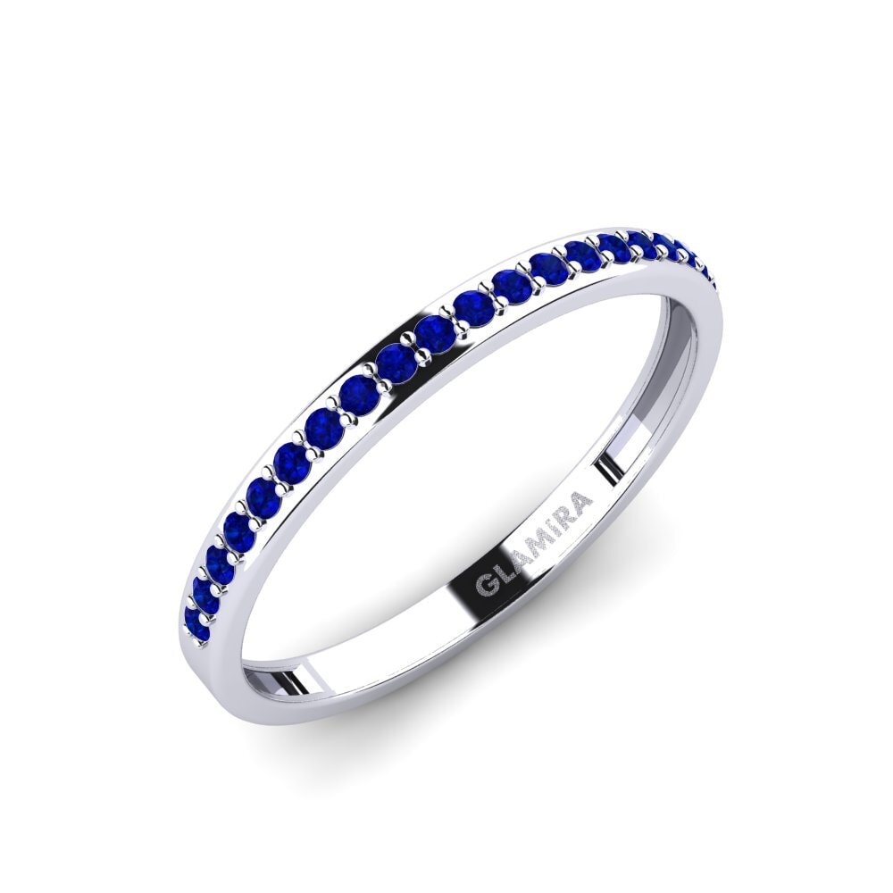 Oro Bianco 585 Zaffiro Anello Fendr - B