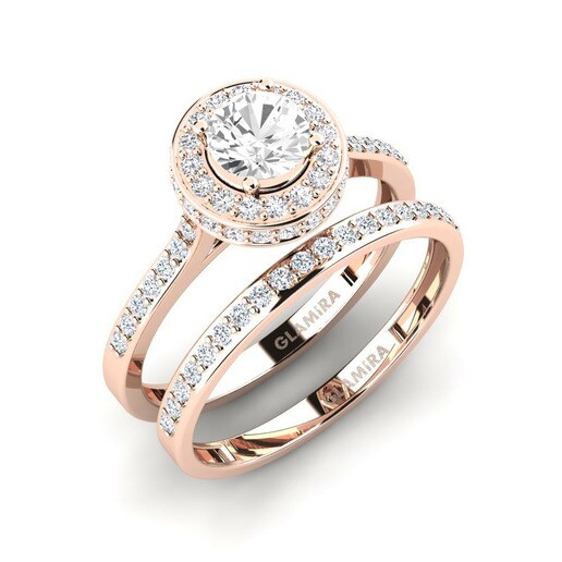Bridal Set Fendr 585 Rose Gold & White Sapphire & Swarovski Crystal