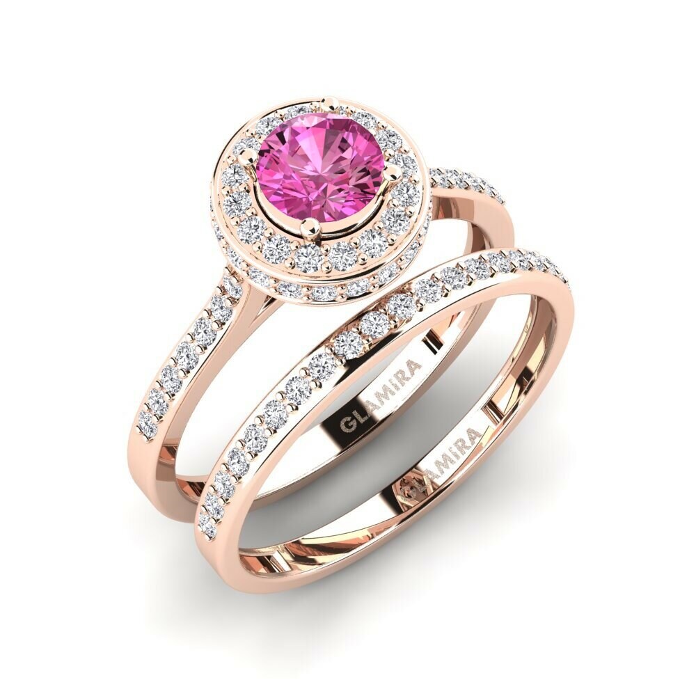 Topaze Rose Ensemble de Bagues Fendr