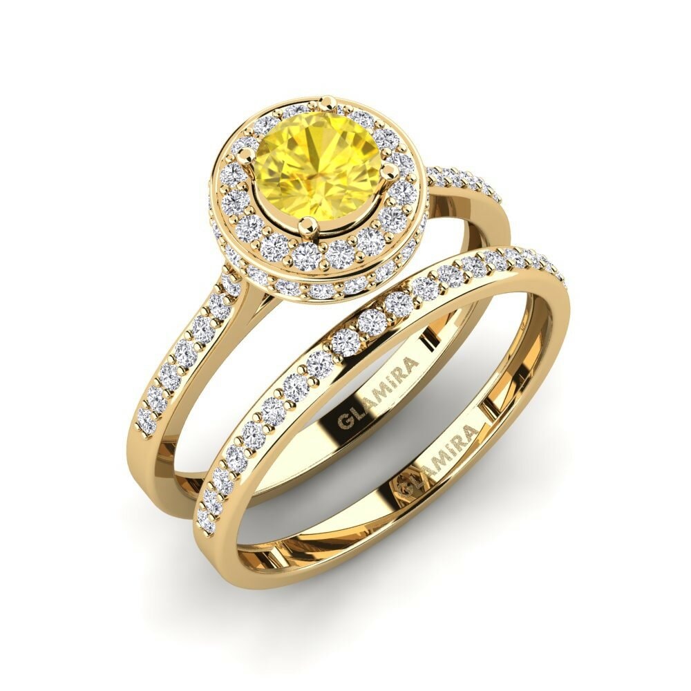 Yellow Sapphire 14k Yellow Gold Bridal Set Fendr