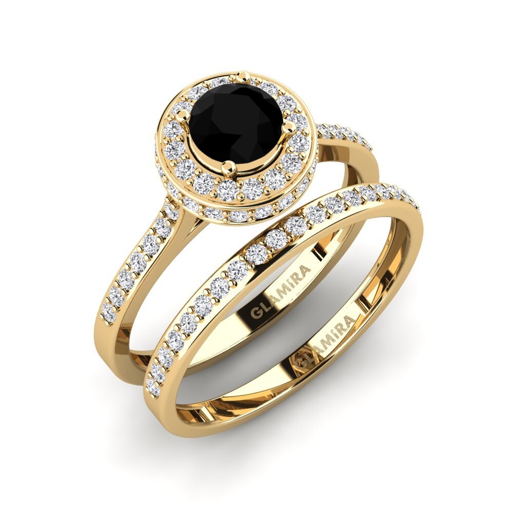 9ct Yellow Gold Black Onyx Bridal Set Fendr