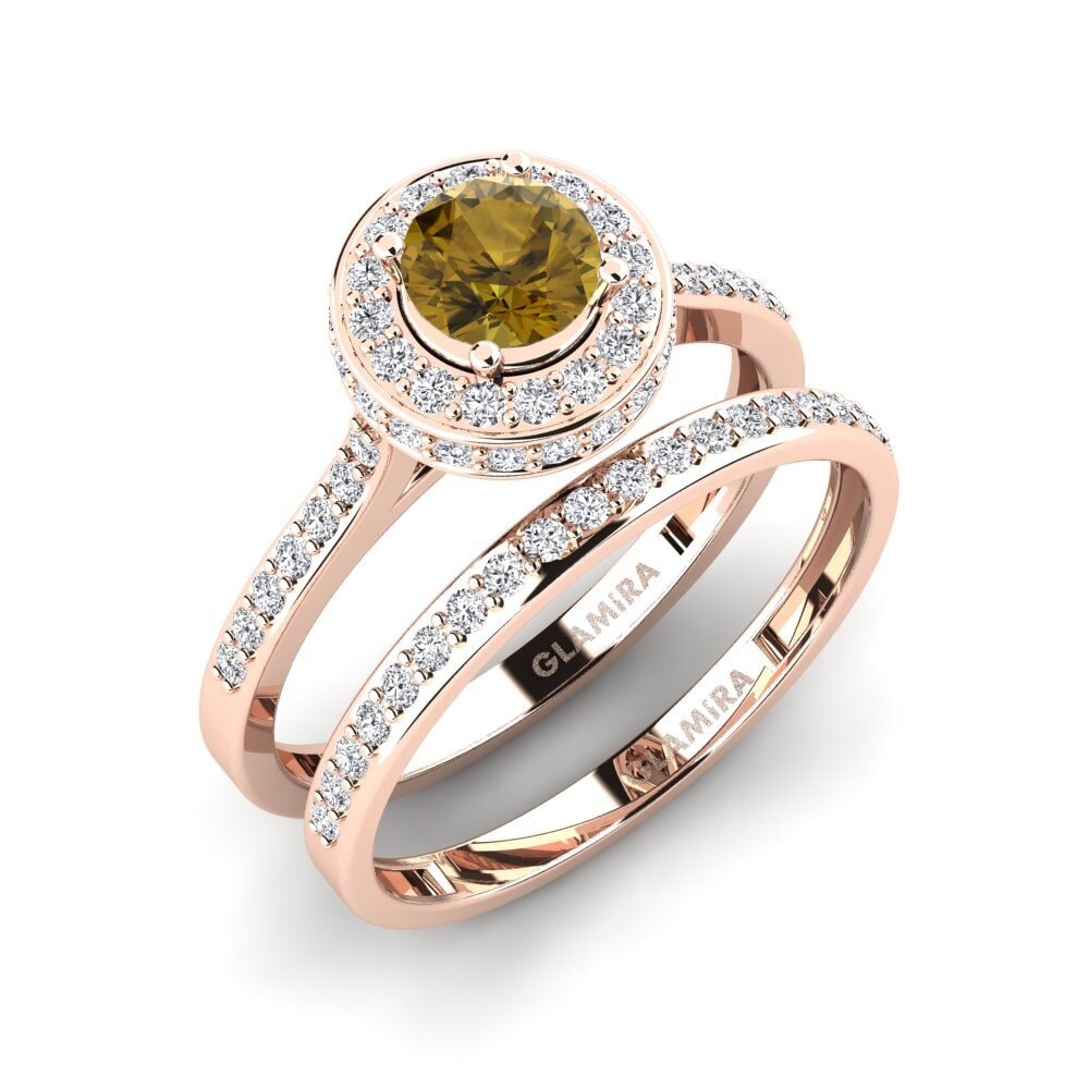 Zircon Brun Ensemble de Bagues Fendr