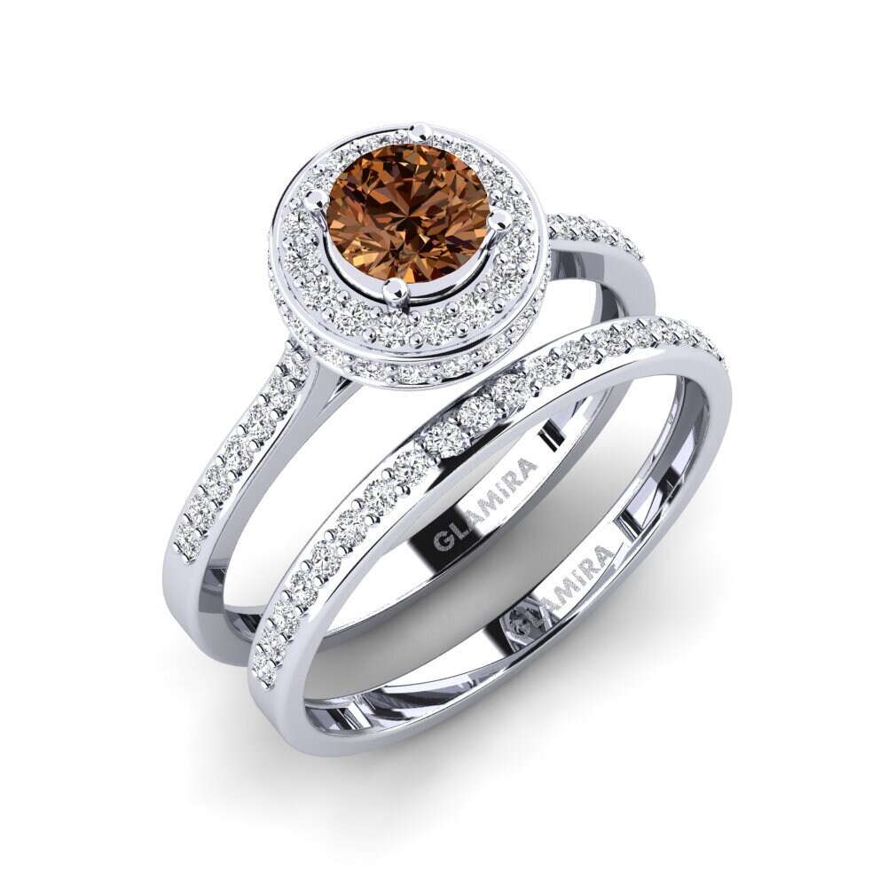950 Platinum Brown Diamond Bridal Set Fendr