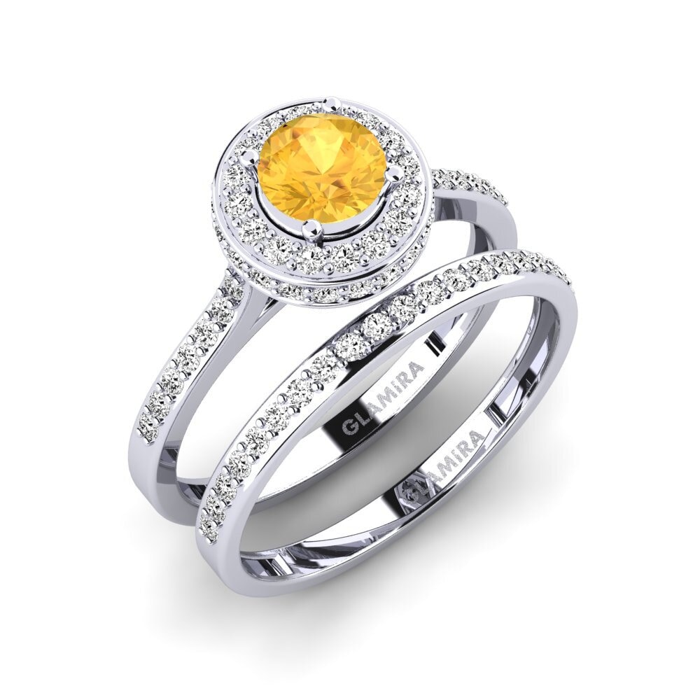 White Silver Citrine Bridal Set Fendr