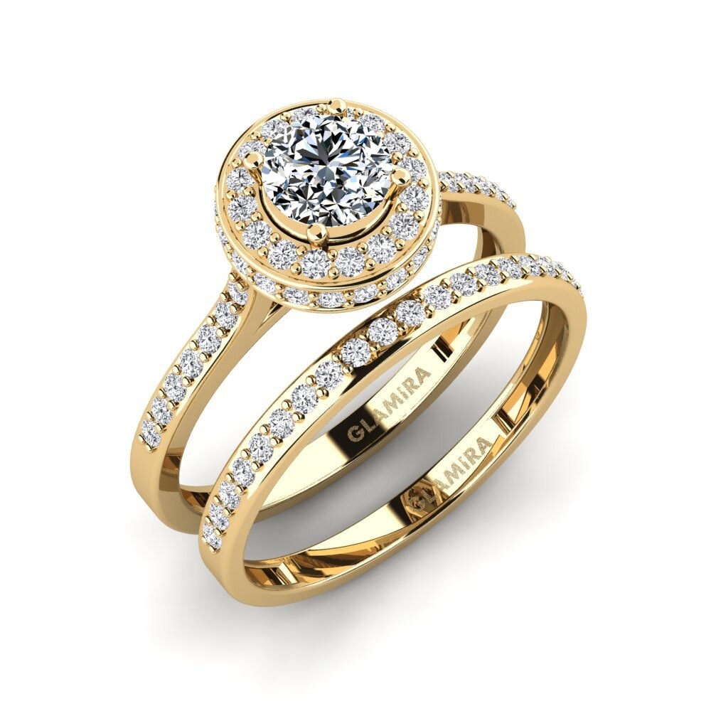 14k Oro Amarillo Circonita Set de Anillos Fendr