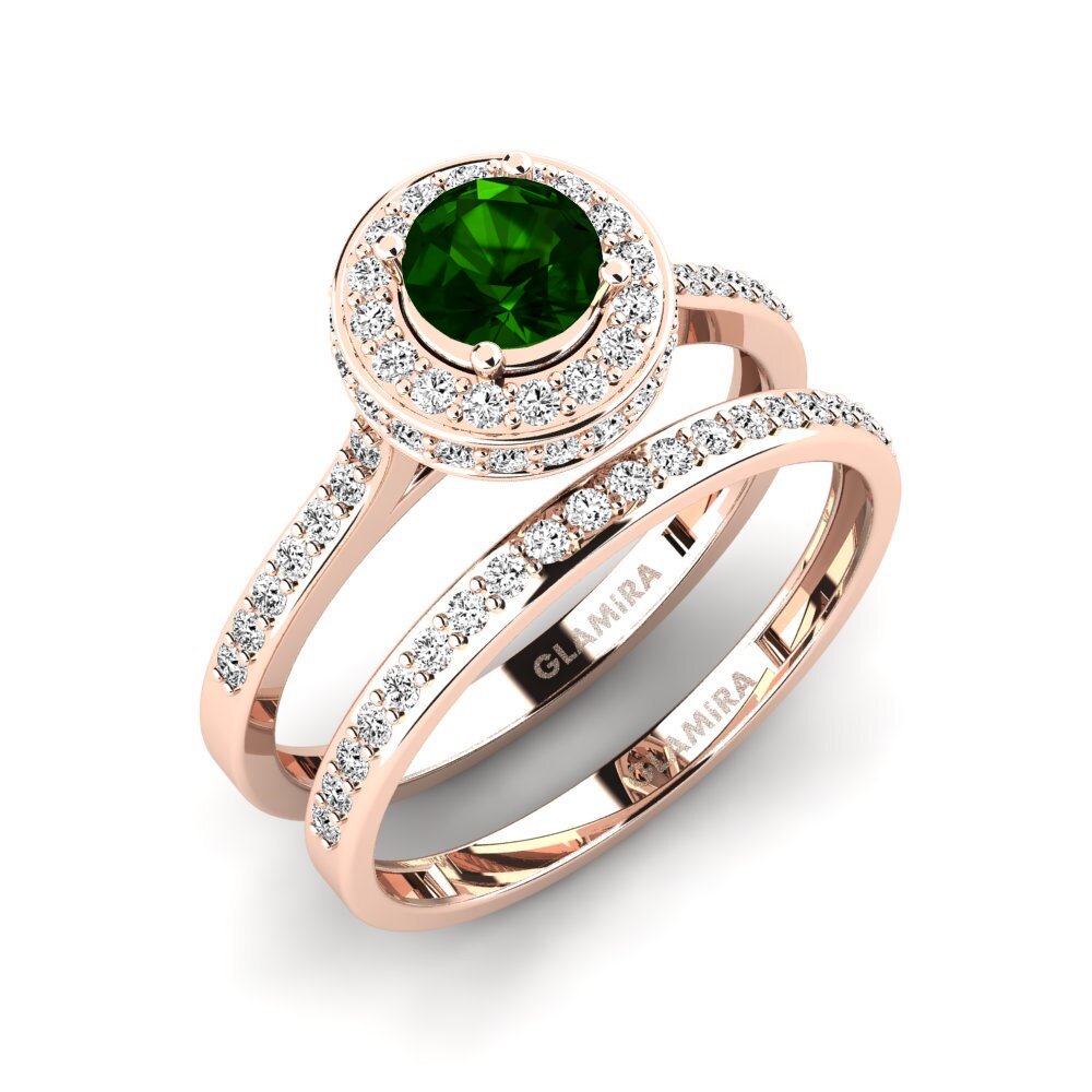 Turmalina verde Set de Anillos Fendr