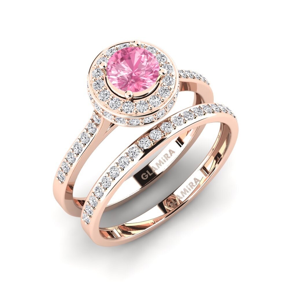 Zafiro Rosado Set de Anillos Fendr