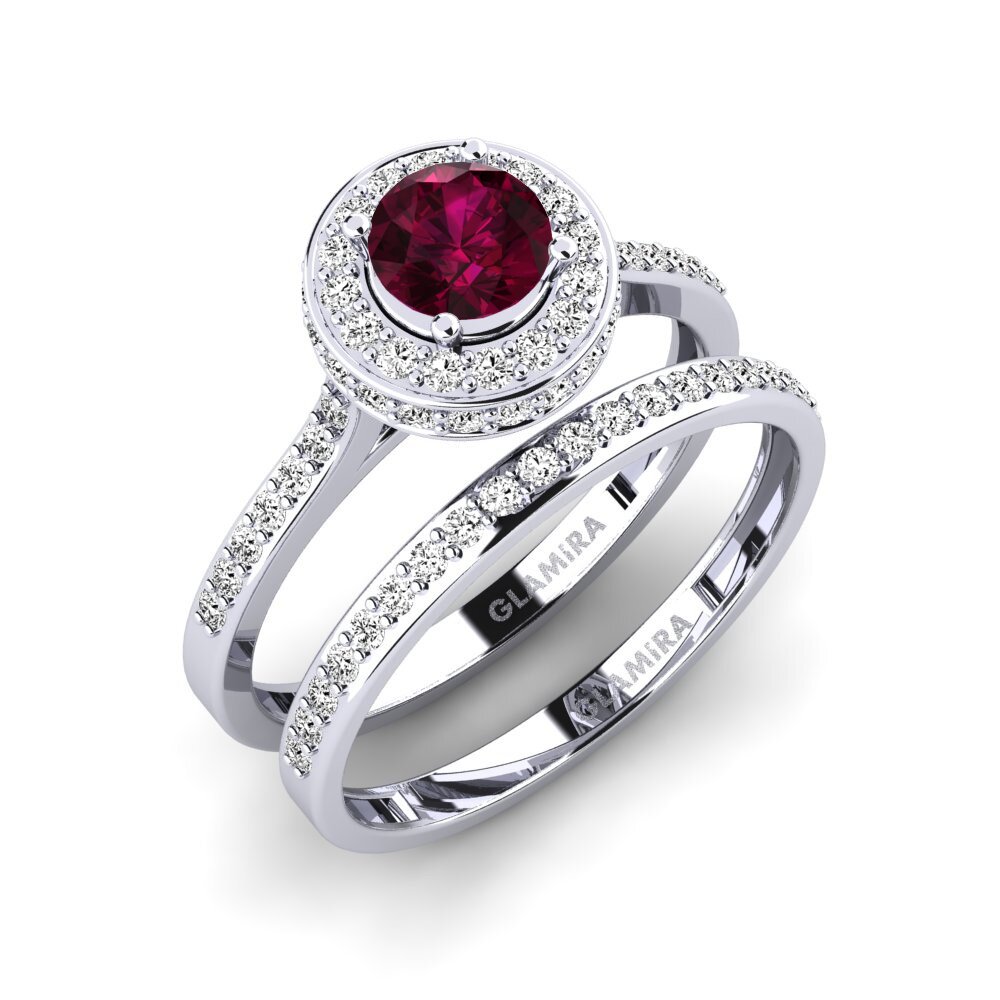 950 Platinum Rhodolite Garnet Bridal Set Fendr