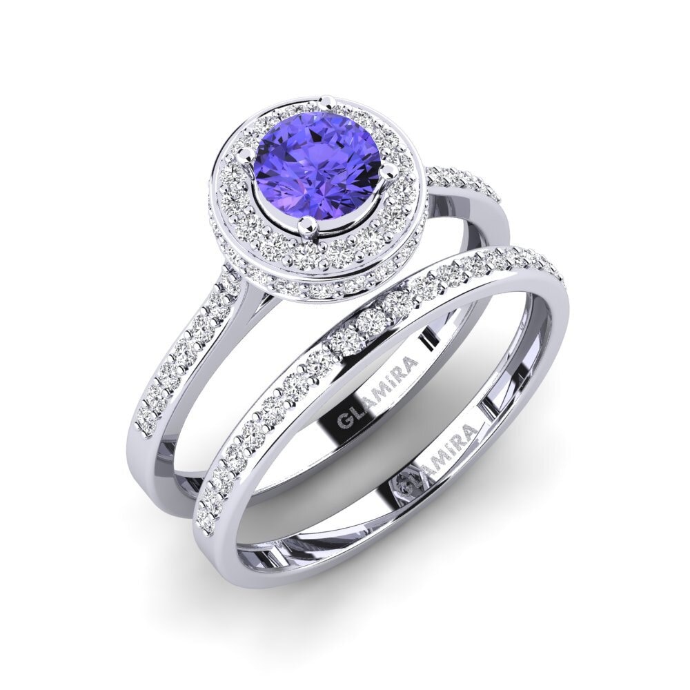 9ct White Gold Tanzanite Bridal Set Fendr