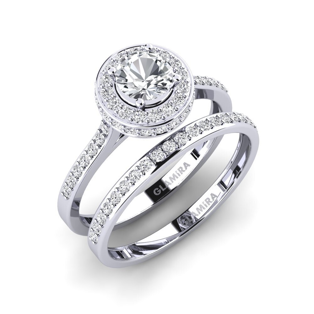 14ct White Gold White Zircon Bridal Set Fendr