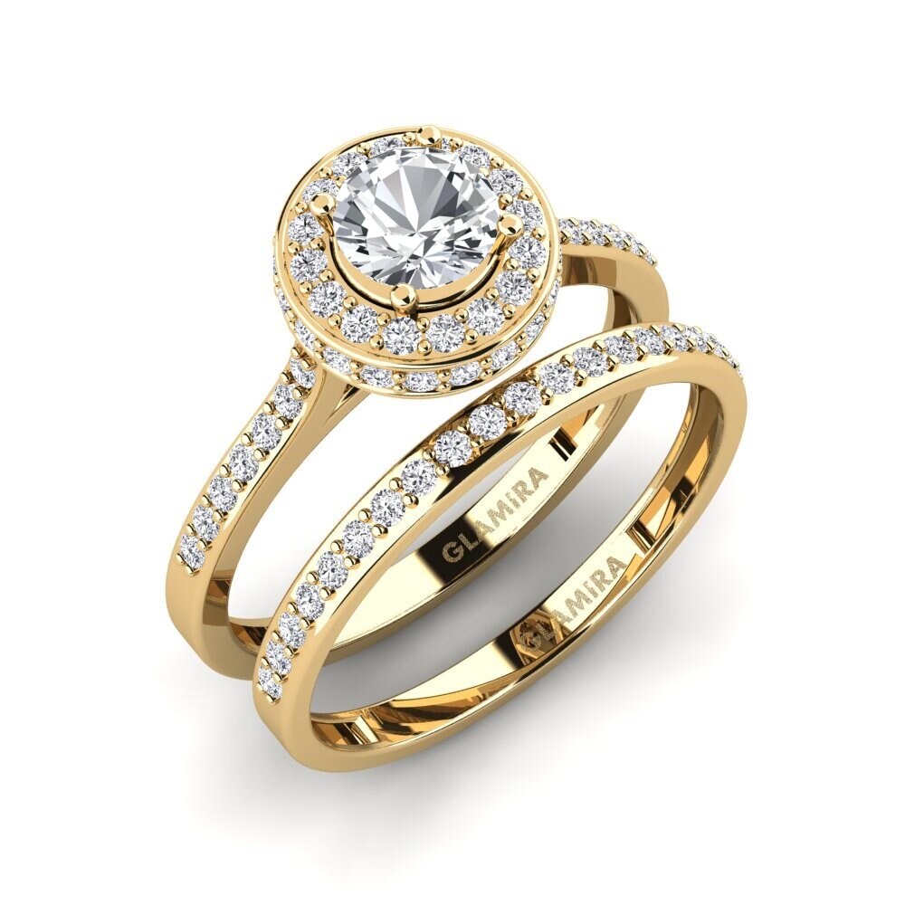 14ct Yellow Gold White Zircon Bridal Set Fendr