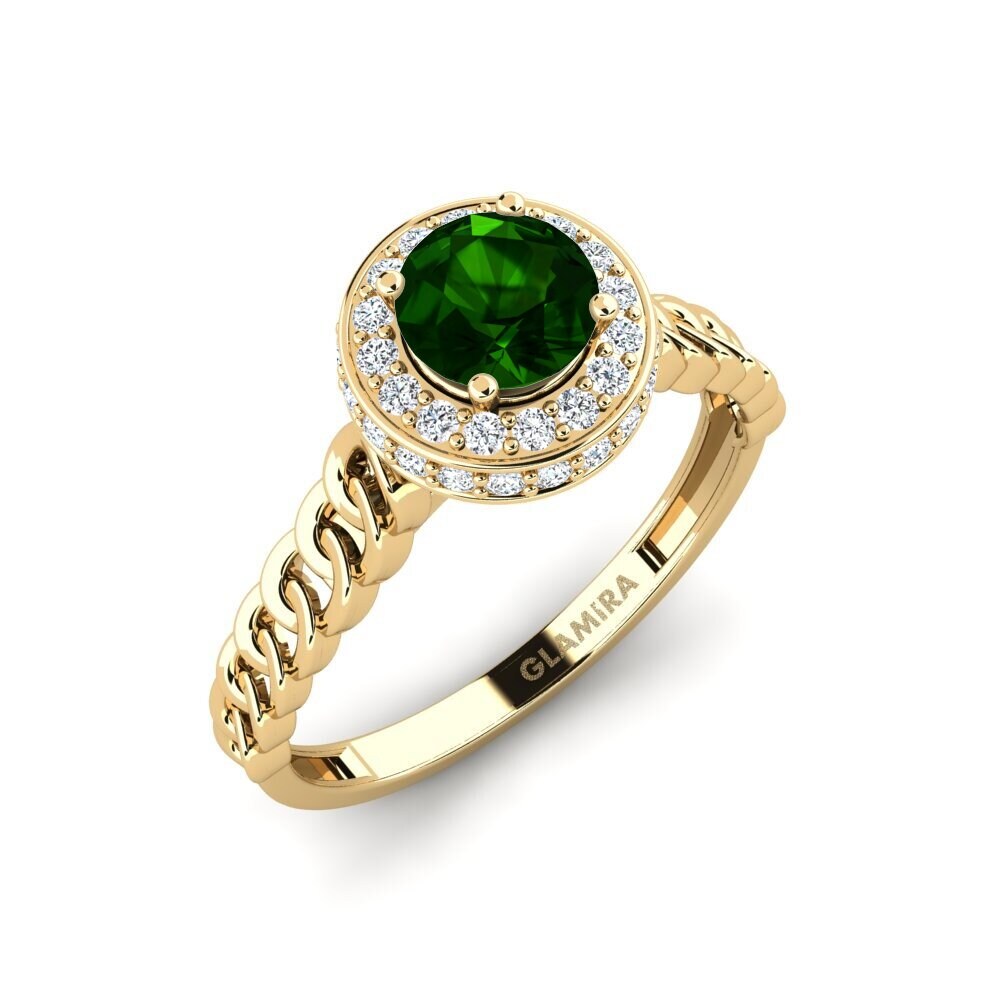 Green Tourmaline Engagement Ring Fnel - A