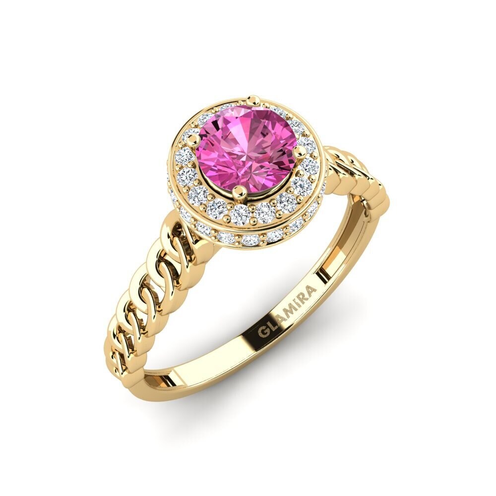 Pink Topaz Engagement Ring Fnel - A