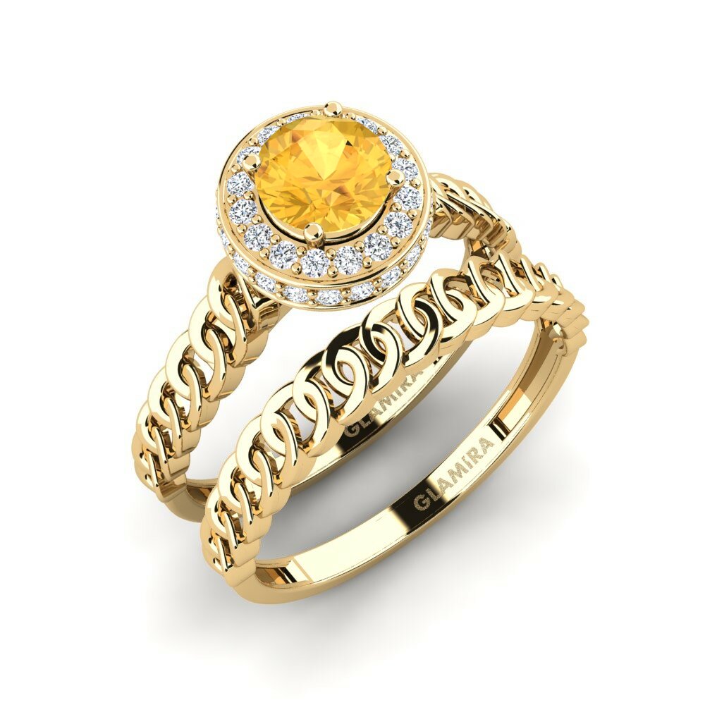 Citrine Ensemble de Bagues Fnel