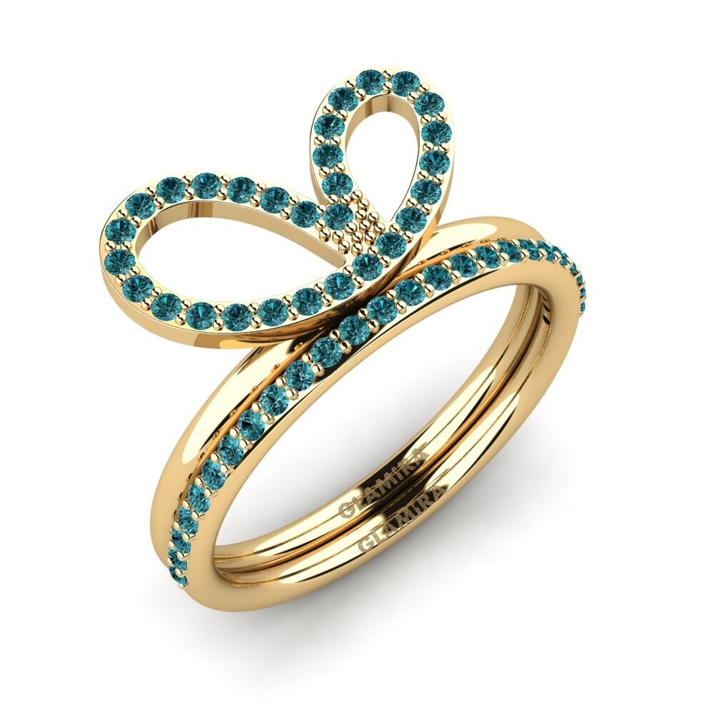 Blauer Diamant Stapelbarer Ring Geratas Set