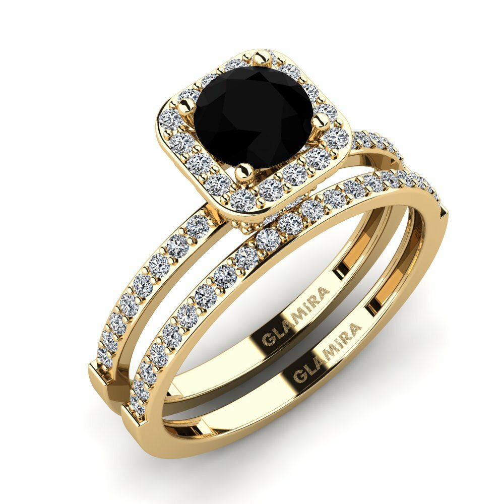 Onyx Noir Ensemble de Bagues Grede