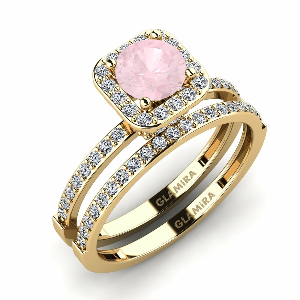 Quartz Rose Ensemble de Bagues Grede