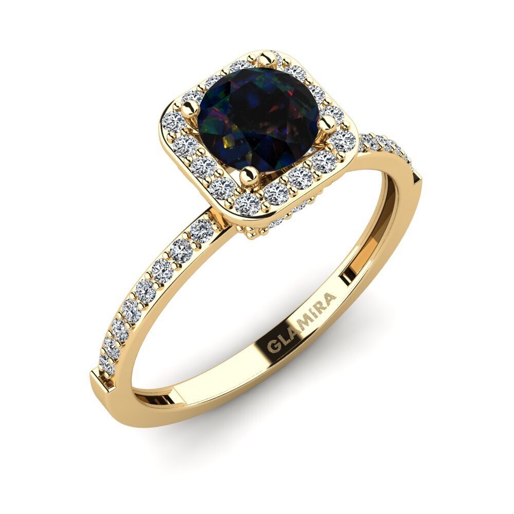 Black Opal Engagement Ring Grede - A