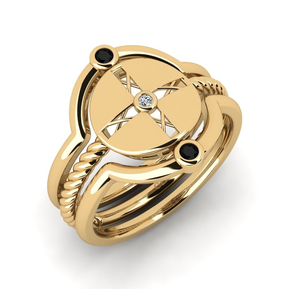 Black Sapphire Stackable Ring Hillog Set