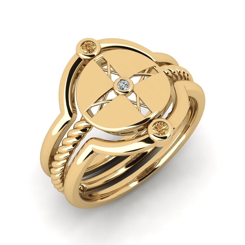 Brown Diamond Stackable Ring Hillog Set