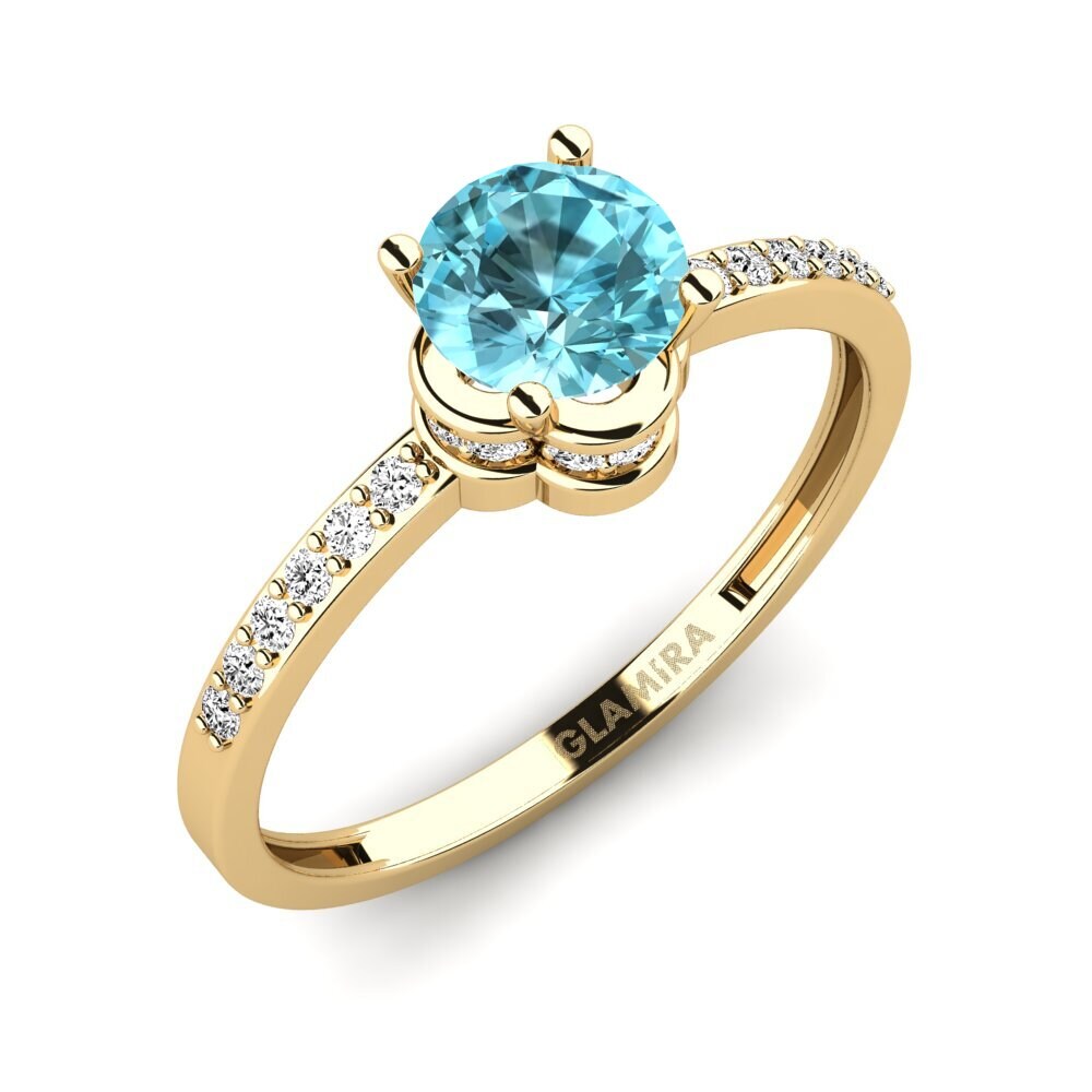 Blue Zircon Engagement Ring Htingi - A