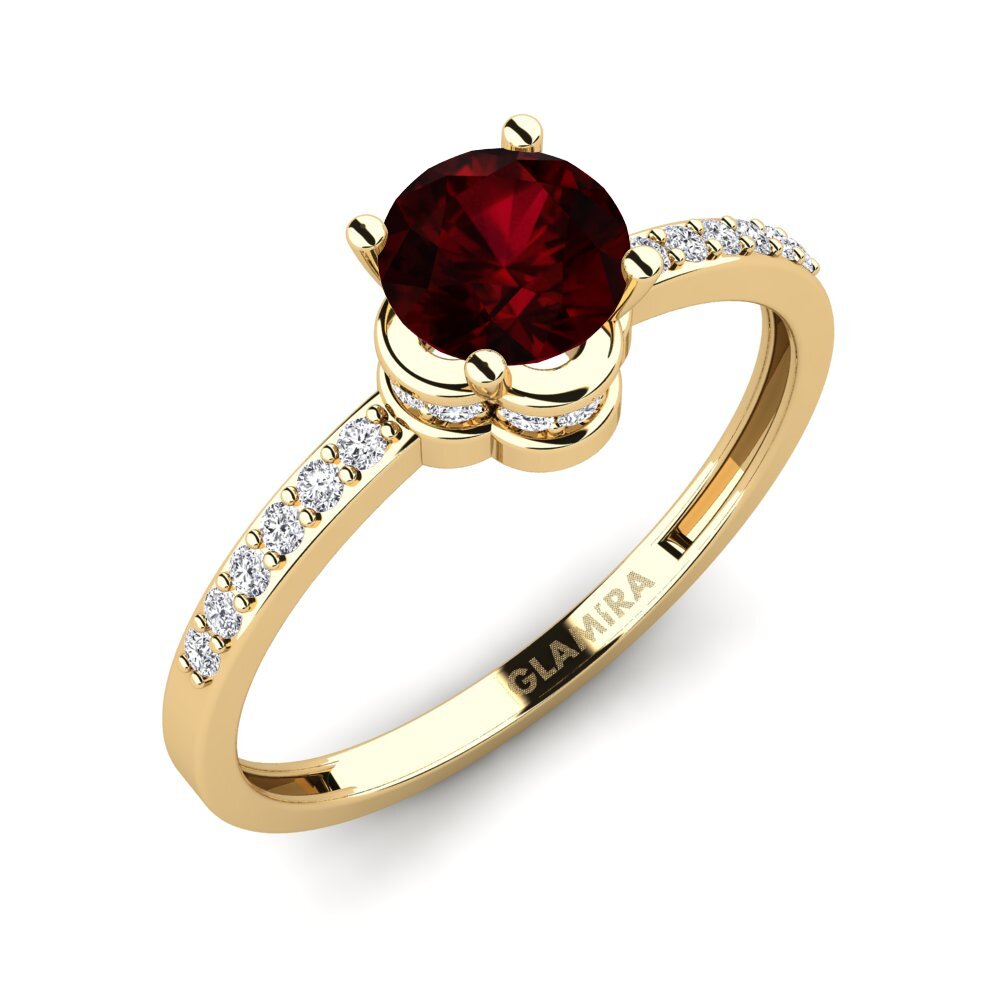 Round Garnet Engagement Ring Htingi - A