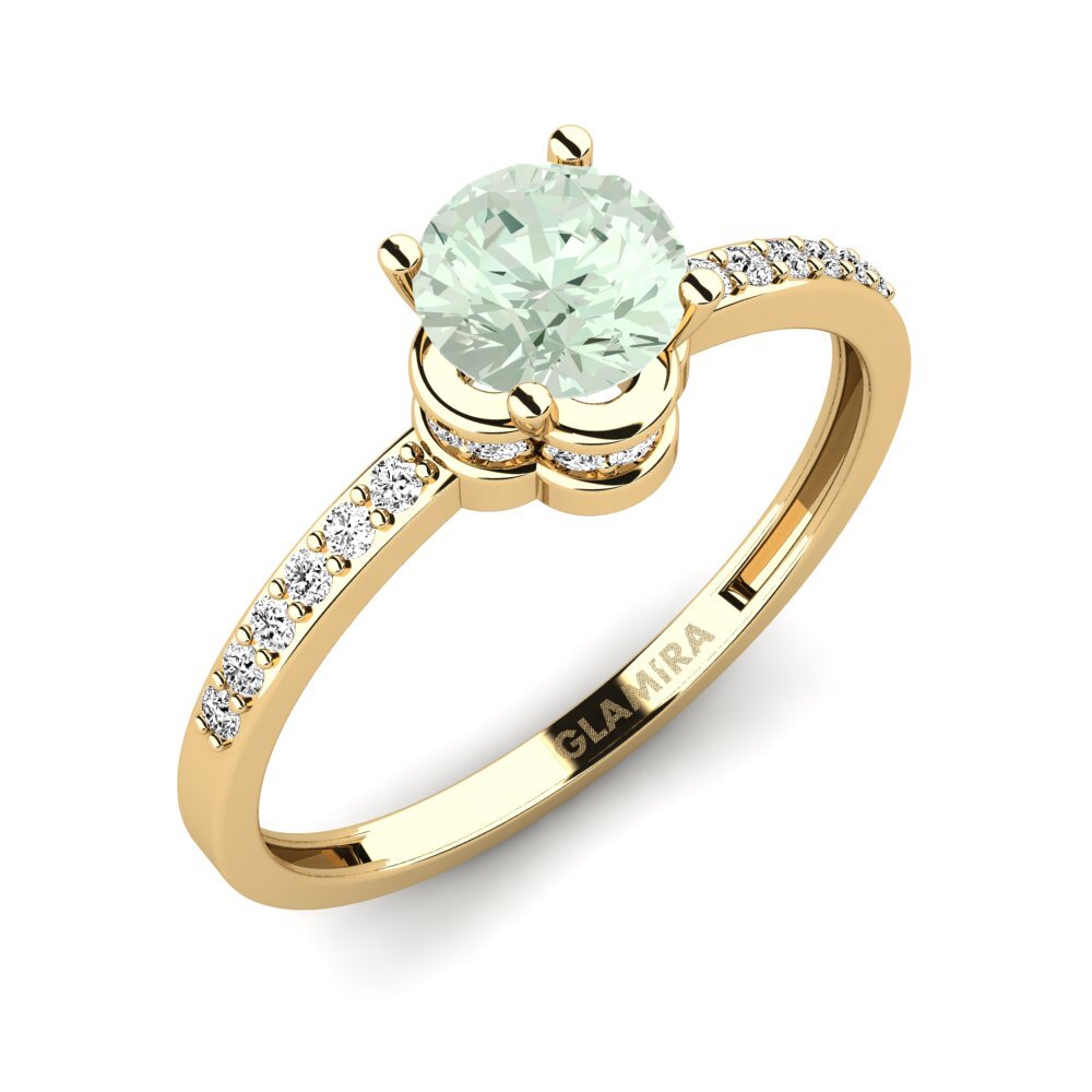 Green Amethyst Engagement Ring Htingi - A