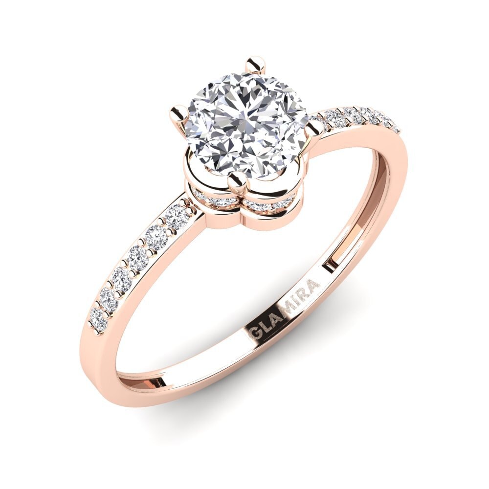 14ct Rose Gold Engagement Ring Htingi - A