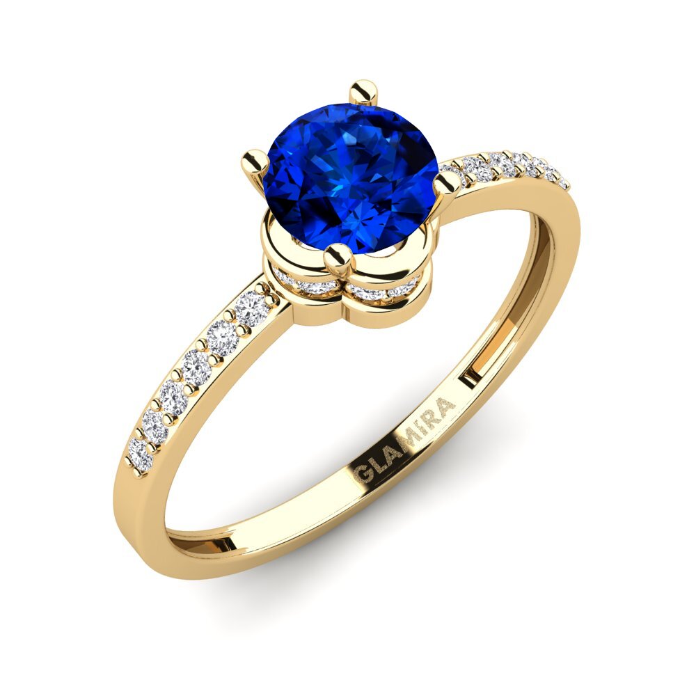 Sapphire (Lab Created) Engagement Ring Htingi - A