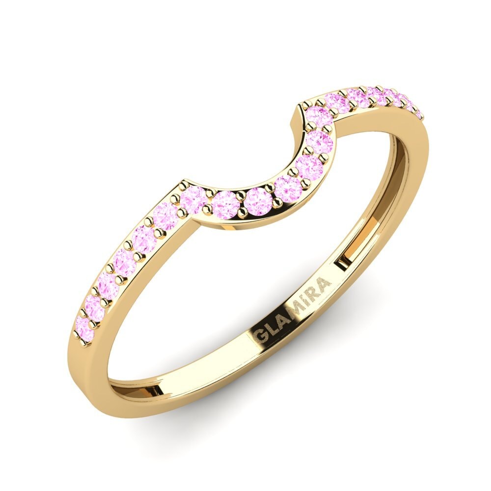Redondo Zafiro Rosado Anillo apilable Htingi - B