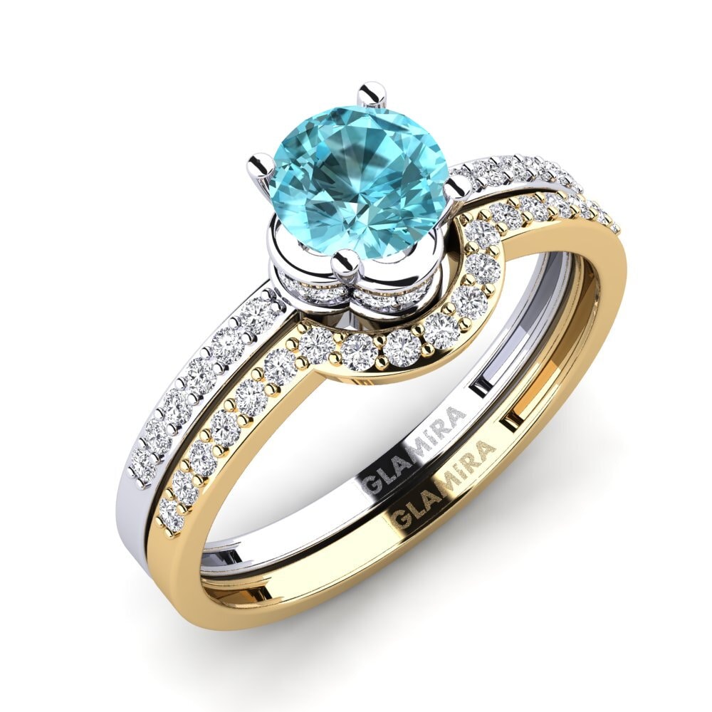 Blue Zircon Bridal Set Htingi