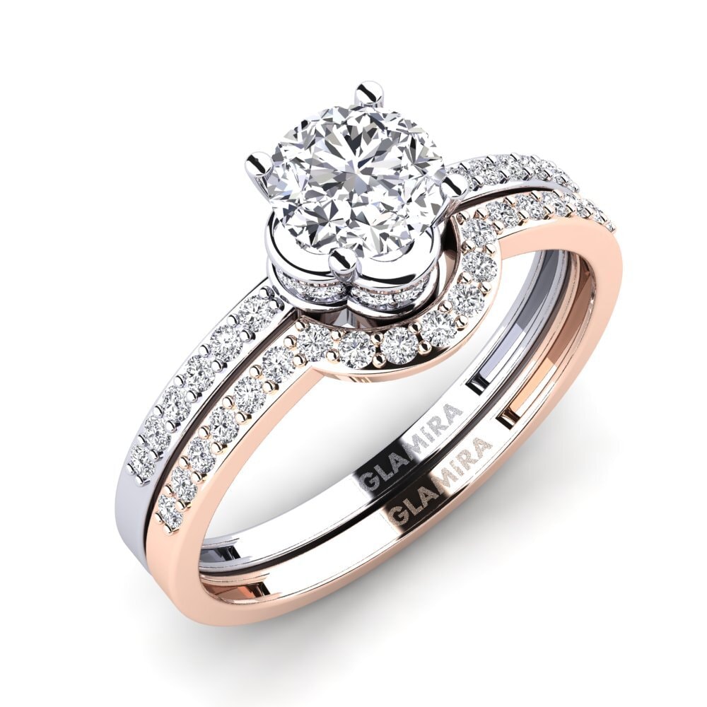 14K Wit & Rood Goud Bruids Set Htingi