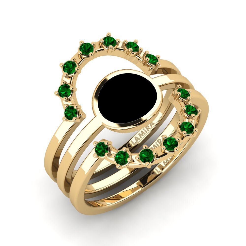 Green Zirconia Stackable Ring Middo Set