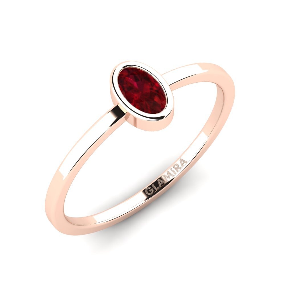 14ct Rose Gold Ruby Engagement Ring Niliev - A