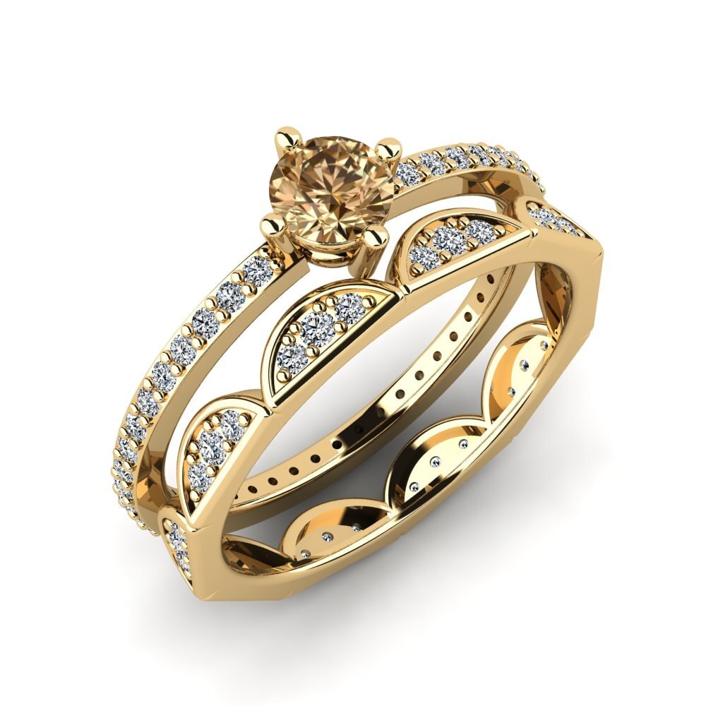 Brown Diamond Stackable Ring Nurath Set