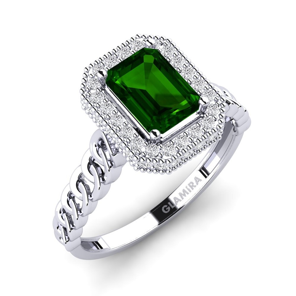 Green Tourmaline Engagement Ring Oferih - A