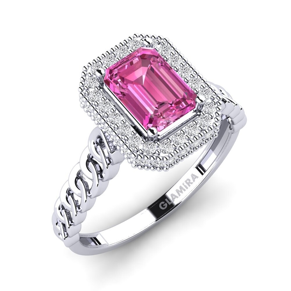 Pink Topaz Engagement Ring Oferih - A