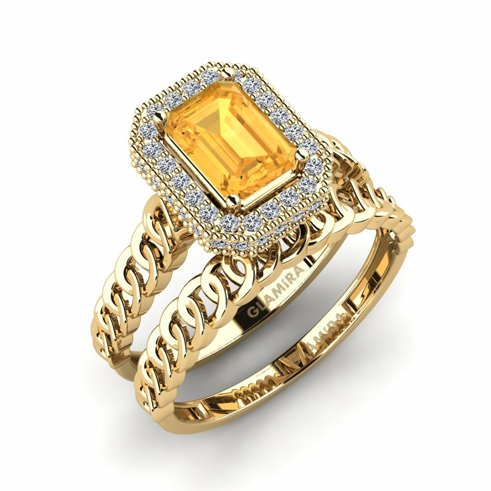 Citrine Ensemble de Bagues Oferih