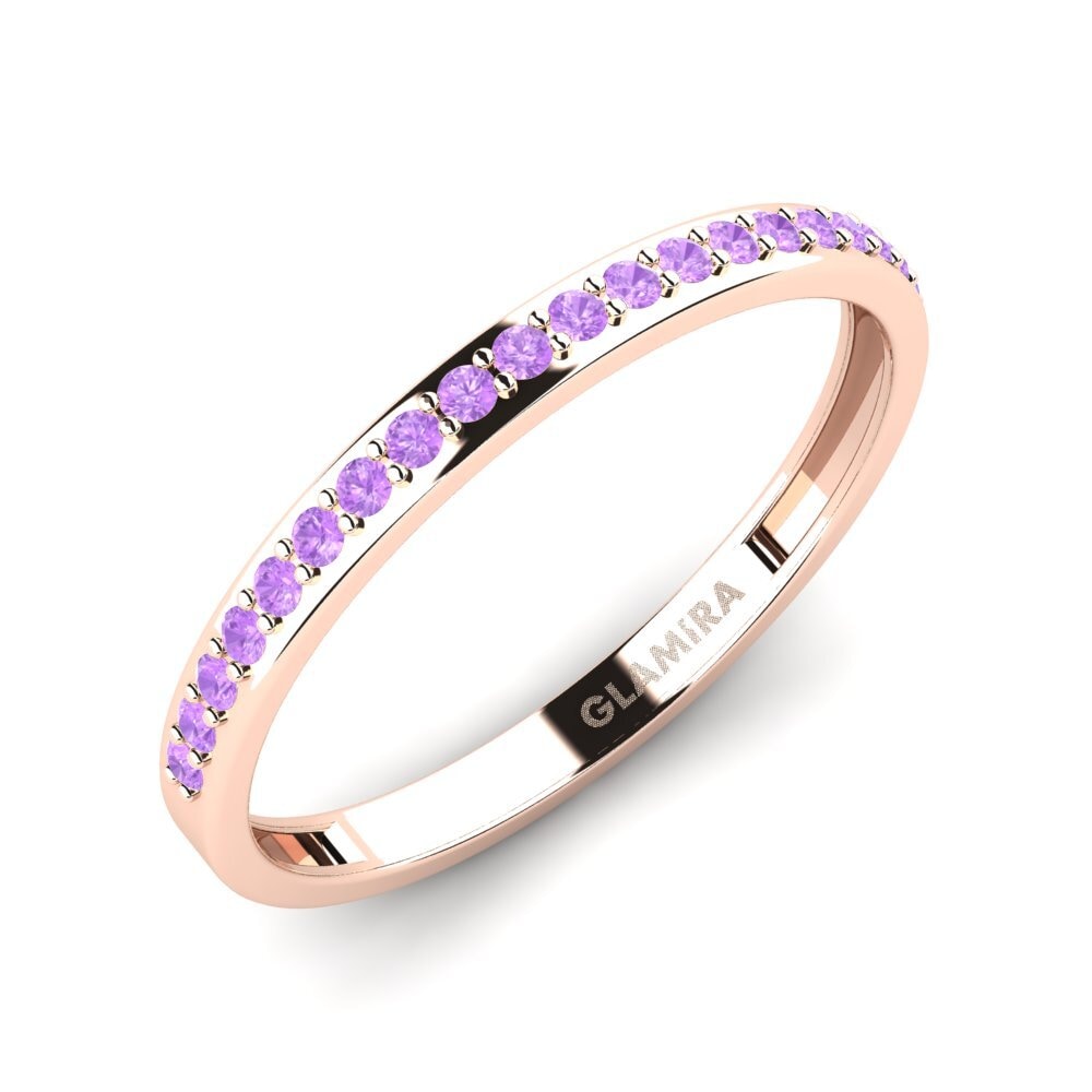 14k Oro Rosa Amatista Anillo Scump - B