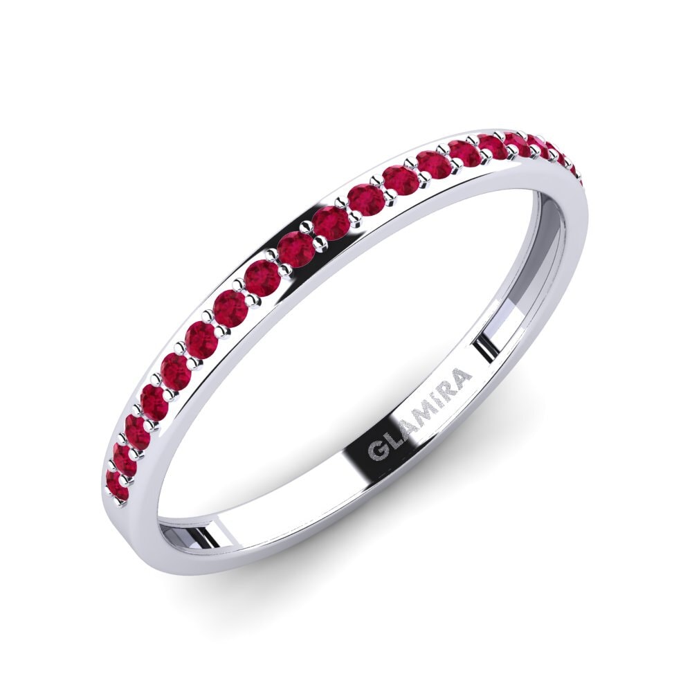 White Silver Ruby Ring Scump - B