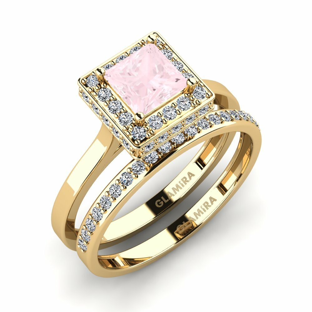 Quartz Rose Ensemble de Bagues Scump