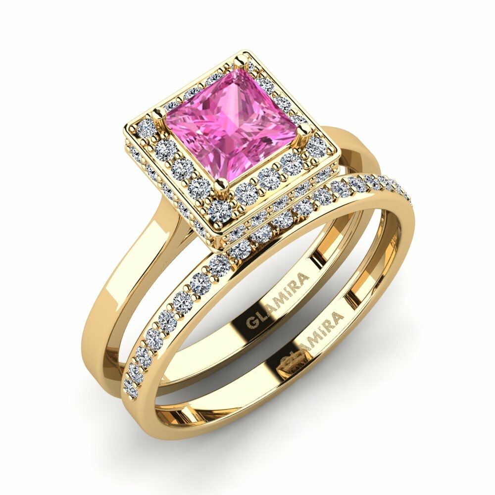 Topaze Rose Ensemble de Bagues Scump