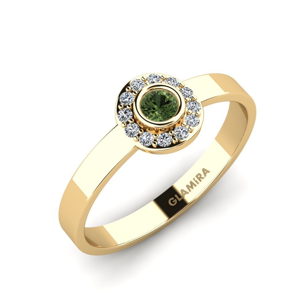 Green Sapphire Stackable Ring Siorgr - A