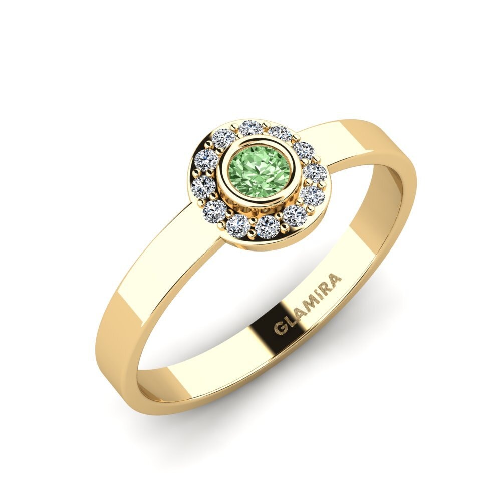 Green Diamond Stackable Ring Siorgr - A