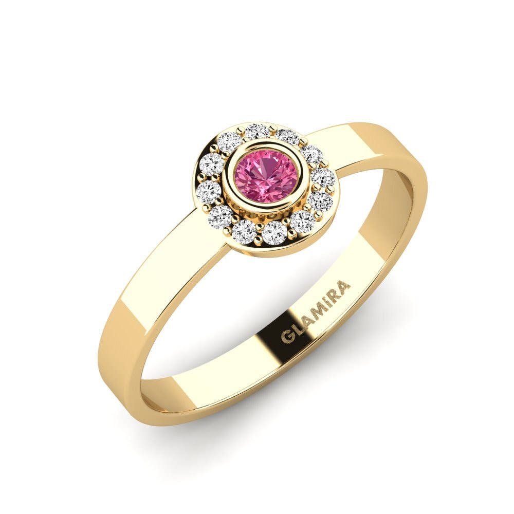 Tourmaline Rose Anneau empilable Siorgr - A