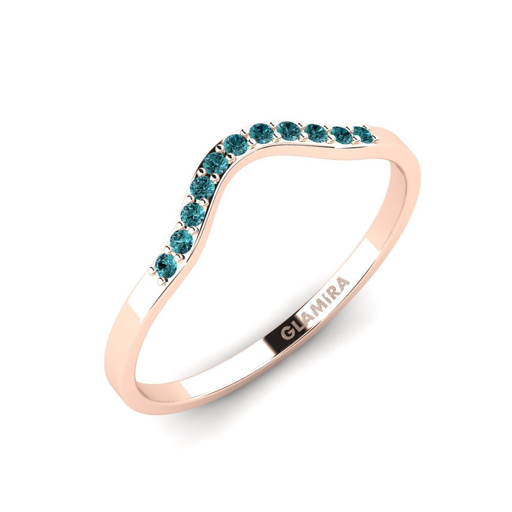 Redondo Diamante Azul Anillo apilable Siorgr - B