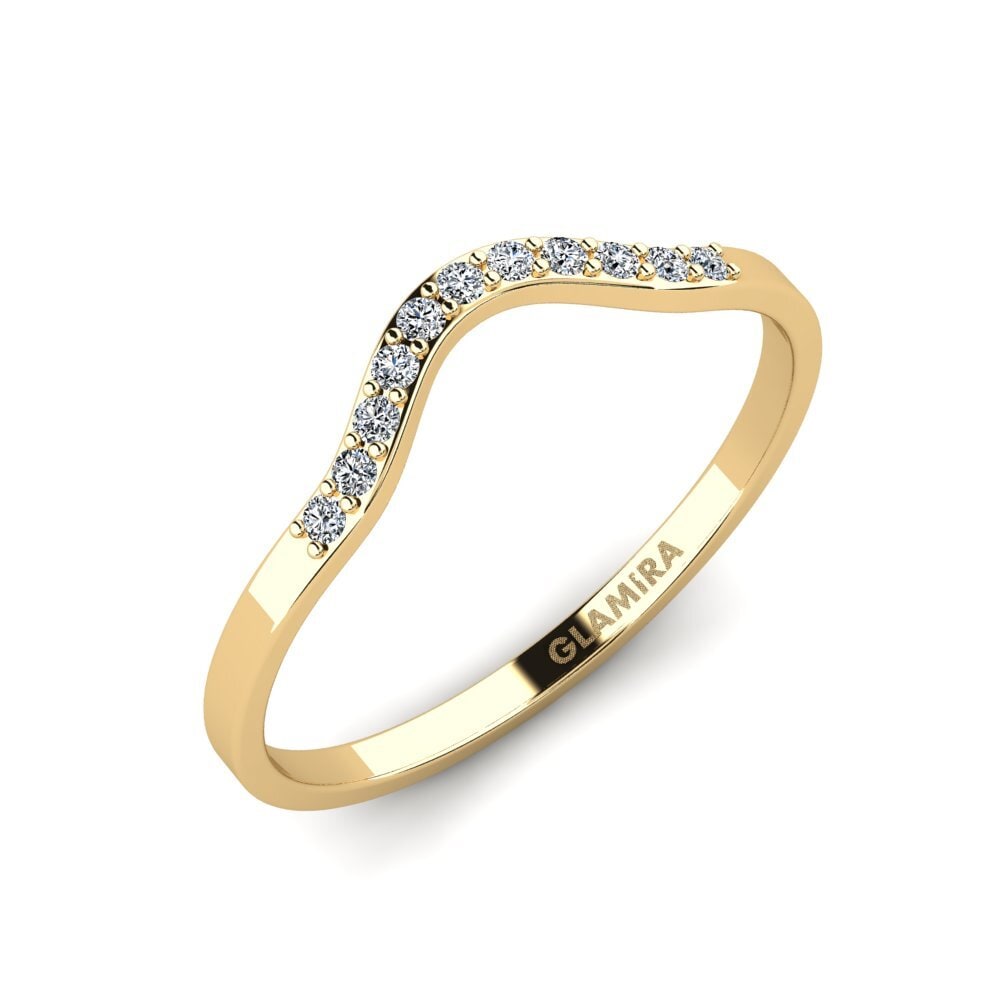 Or Jaune 14k Zircone Anneau empilable Siorgr - B