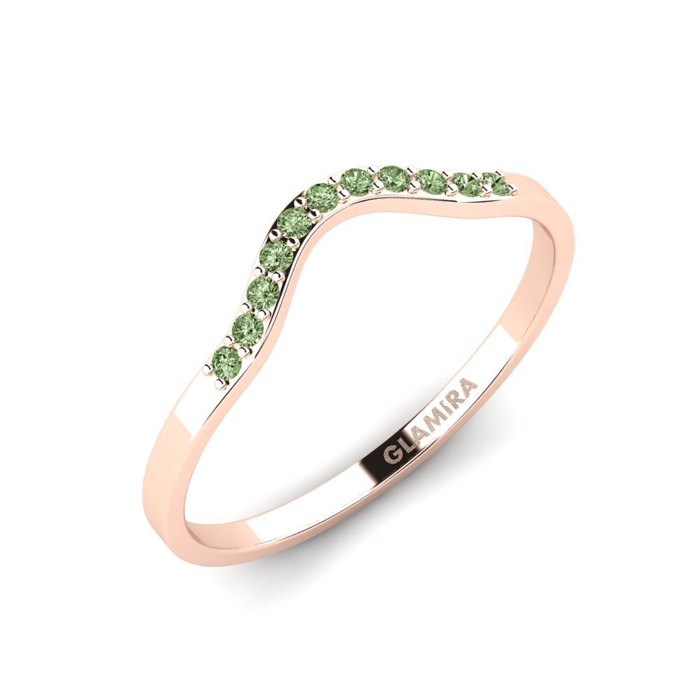 Green Diamond Stackable Ring Siorgr - B