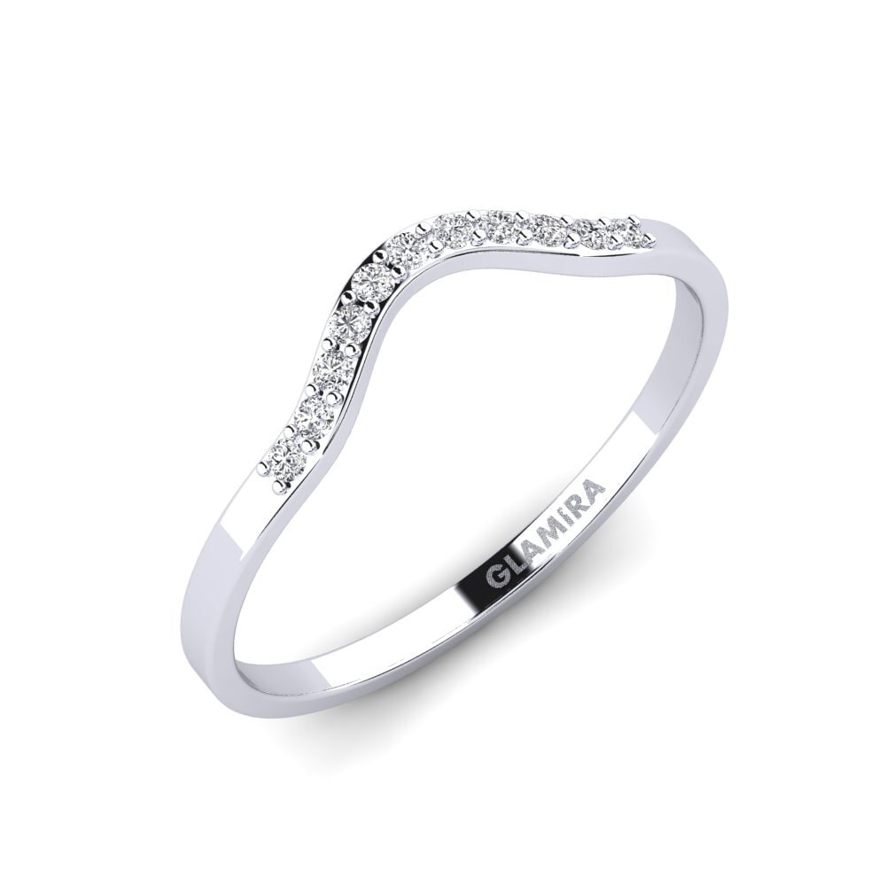 Or Blanc 14k Diamant De Synthèse Anneau empilable Siorgr - B