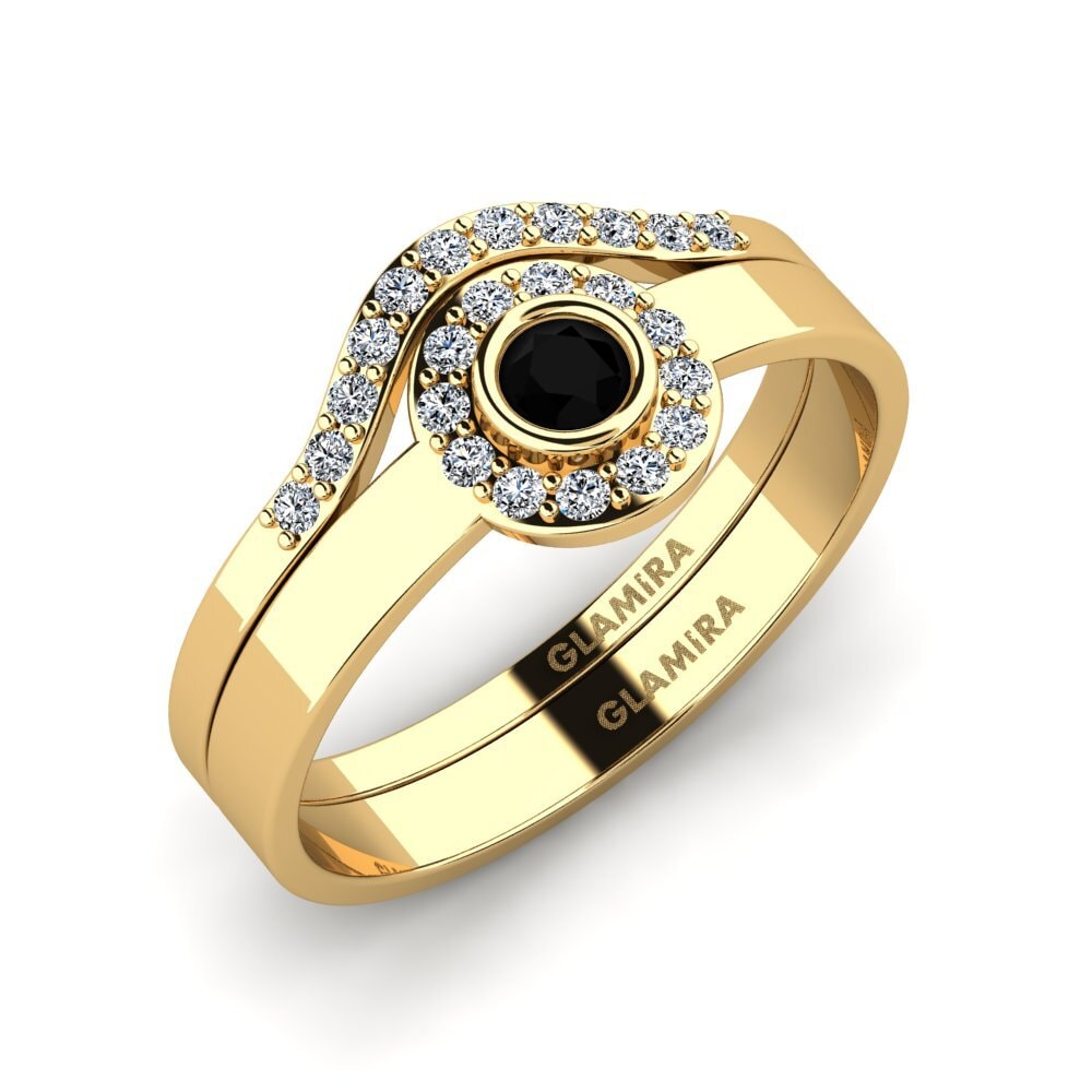 Black Diamond Stackable Ring Siorgr Set